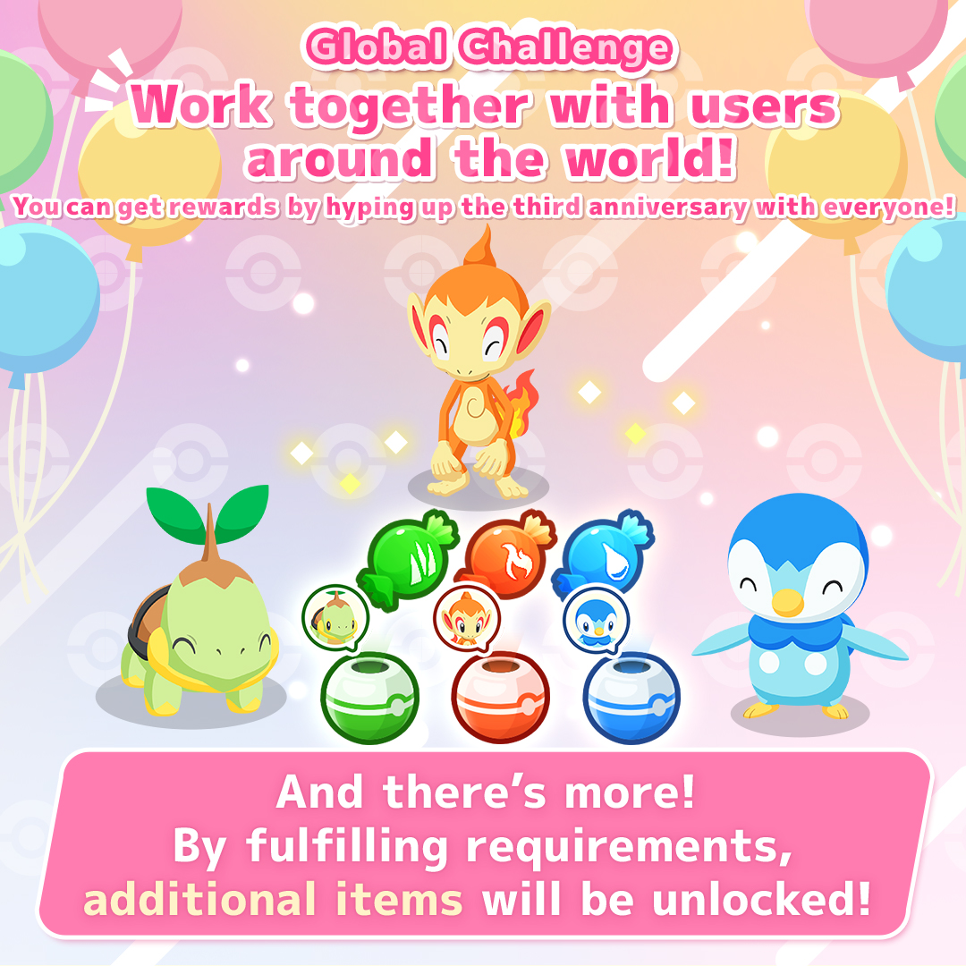 Team up with users worldwide! Celebrate the 3rd anniversary together and earn items